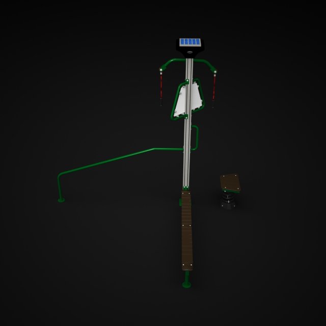 outdoor fitness 001 3D 모델 .c4d .max .obj .3ds .fbx .stl .blend
