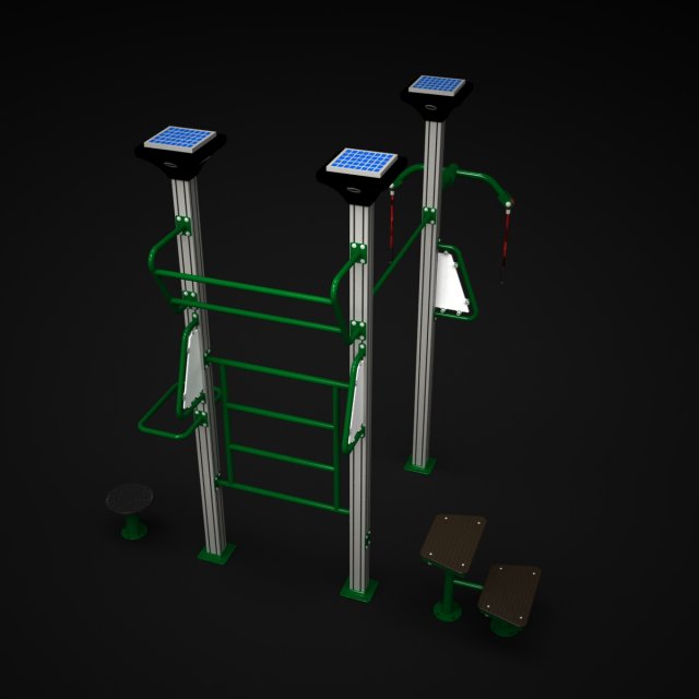 outdoor fitness 005 3D Модель .c4d .max .obj .3ds .fbx .stl .blend 