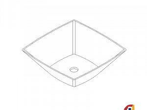 lavabo ovalin cuadrado castel Modelo 3D