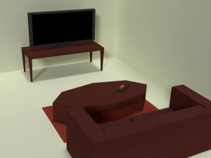 mobili da soggiorno low poly Modello 3D