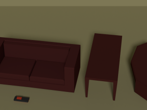 low poly living room furnitures 3D Model