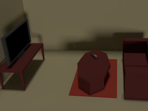 low poly living room furnitures 3D Model