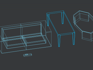 low poly living room furnitures 3D Model