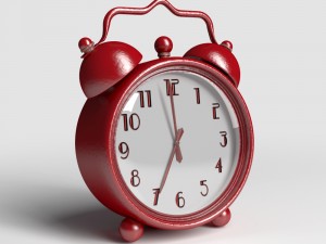 red retro alarm clock 3D-Modell