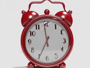 red retro alarm clock 3D Model