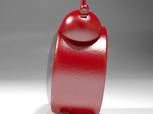 red retro alarm clock 3D Model
