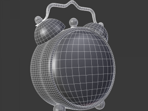 red retro alarm clock 3D Model