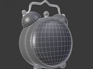 red retro alarm clock 3D Model