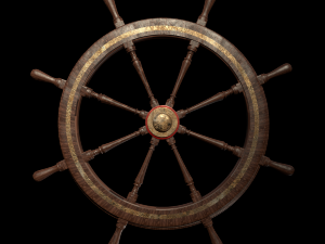 antique ships wheel Model 3D