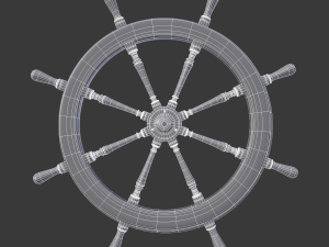 antique ships wheel 3D Model