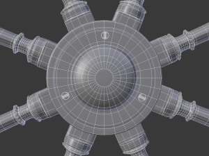 antique ships wheel 3D Model