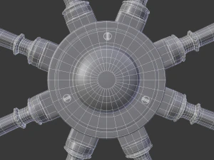 antique ships wheel 3D Model