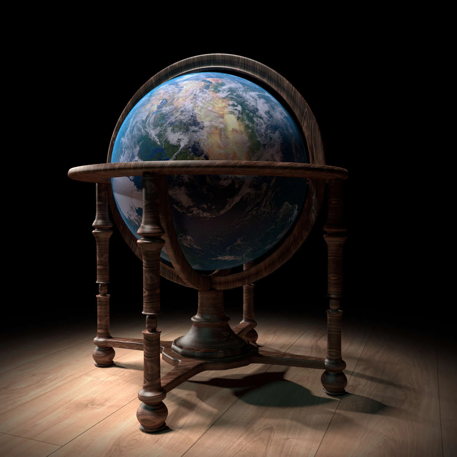 old fashioned world globe 3D Model .c4d .max .obj .3ds .fbx .stl .blend 