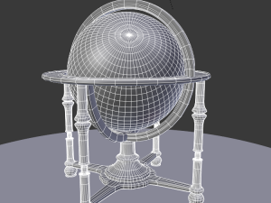 old fashioned world globe Modello 3D