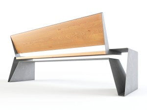 wax mmcite radium park bench set 01 Modello 3D