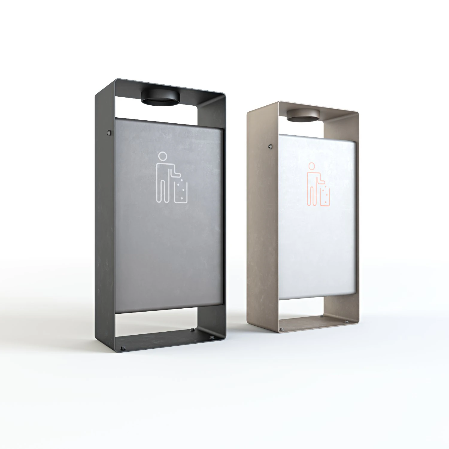 wax mmcite radium litter bin set 01 3D Model .c4d .max .obj .3ds .fbx .stl .blend