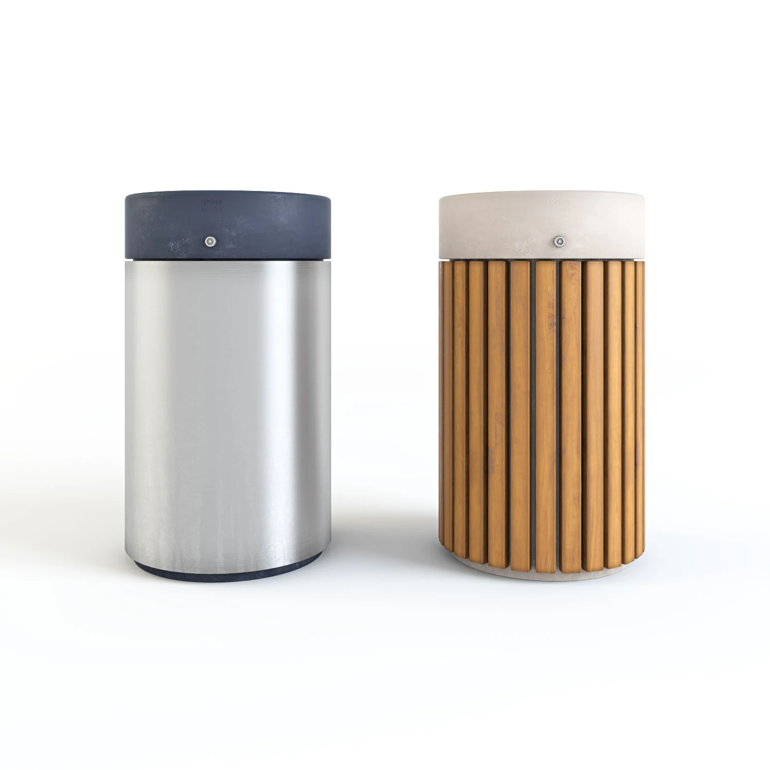 wax metalco rainless litter bin set 01 3D Model .c4d .max .obj .3ds .fbx .stl .blend 