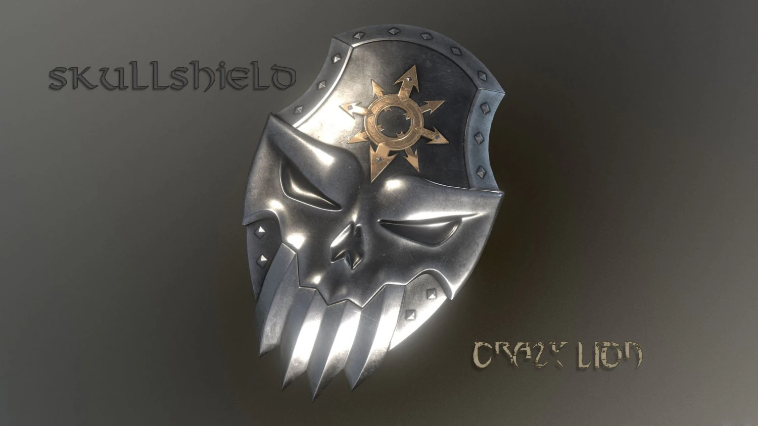 skull shield 3D Model .c4d .max .obj .3ds .fbx .stl .blend 