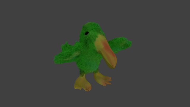 green bird 3D Model .c4d .max .obj .3ds .fbx .stl .blend 