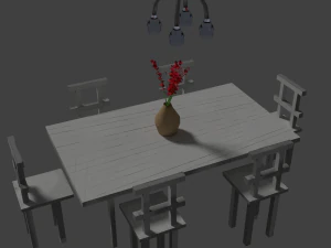 저녁 식탁 묶음 3D 모델