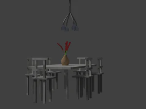 dinner tabble bundle 3D Model