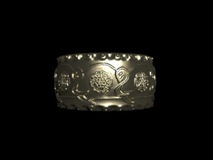 ring with flowers 3D Print Model