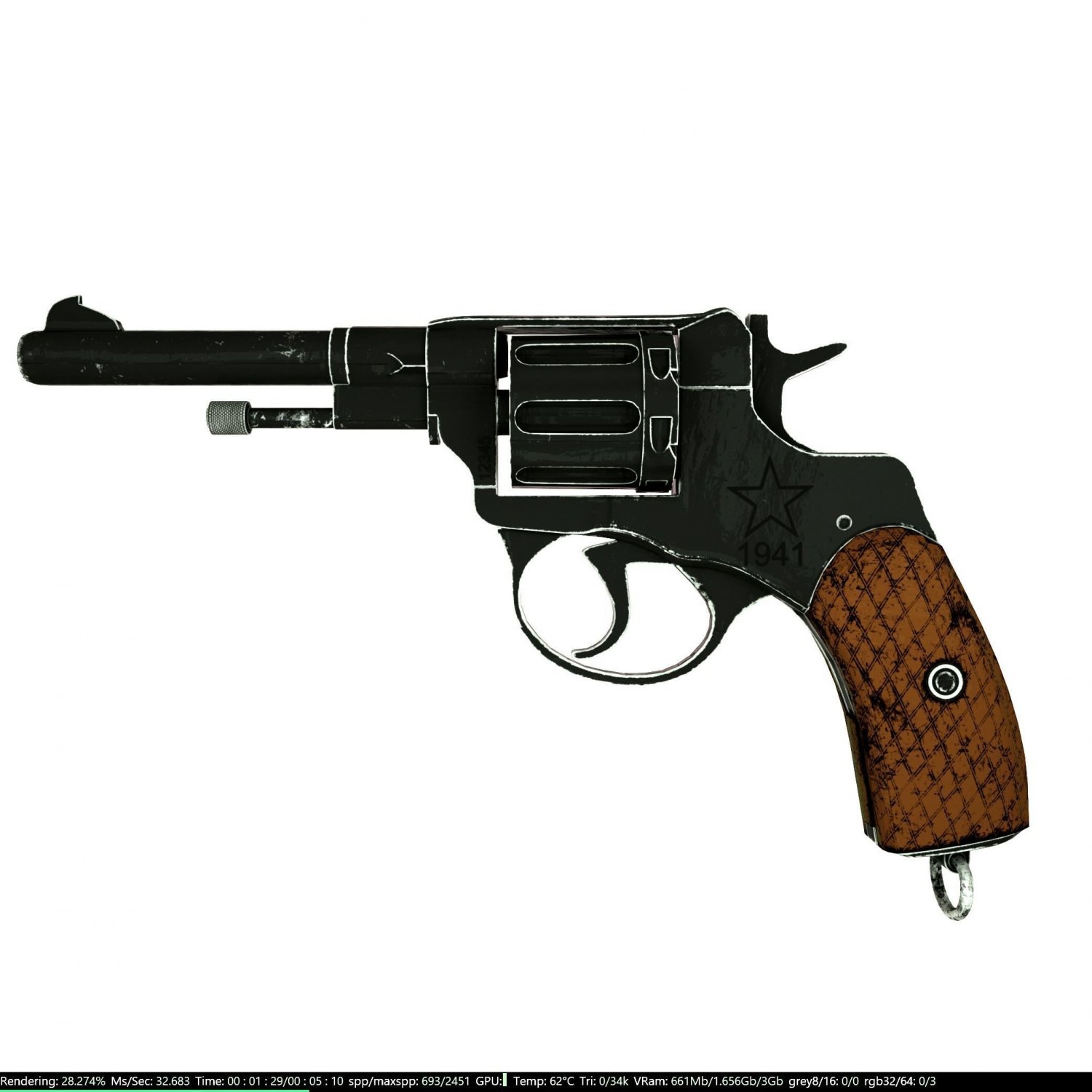 Shabby Revolver Nagant Modelo 3D In Outro 3DExport