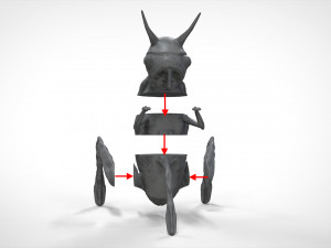 Quatermass monster 3D 프린트 모델