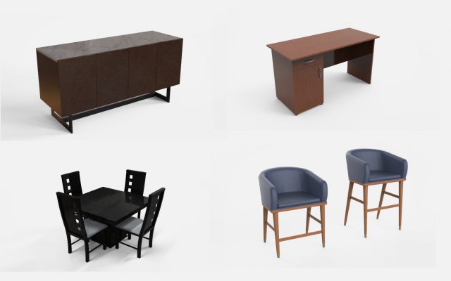 Furniture 3D Model .c4d .max .obj .3ds .fbx .stl .blend 