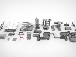 Sci-fi architecture elements collection 29 3D मॉडल