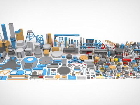 Sci-fi architecture elements collection 29 3Dモデル