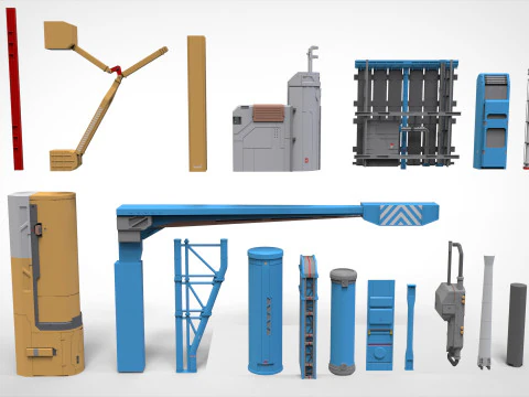 Sci-fi architecture elements collection 29 3D Model