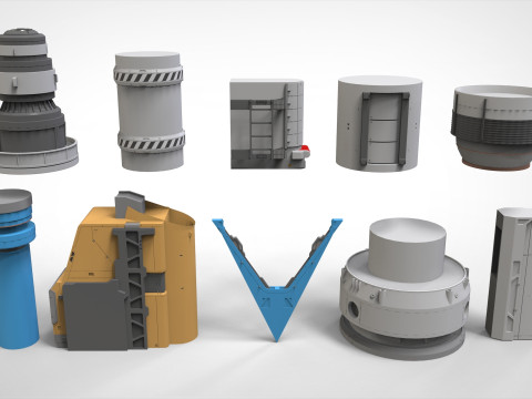 Sci-fi architecture elements collection 29 Modèle 3D