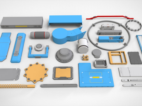 Sci-fi architecture elements collection 29 Modèle 3D