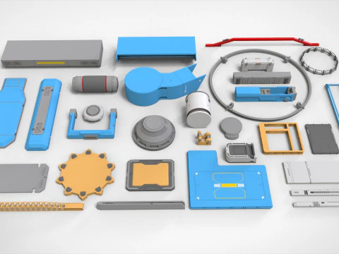 Sci-fi architecture elements collection 29 3D Model