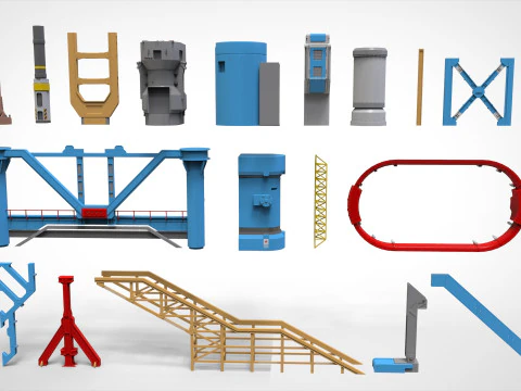 Sci-fi architecture elements collection 29 3D Model