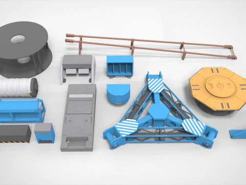 Sci-fi architecture elements collection 29 3D Model