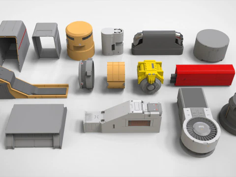 Sci-fi architecture elements collection 29 3D Model