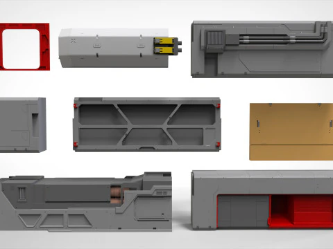 Sci-fi architecture elements collection 29 3D Model