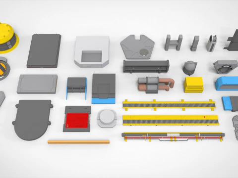 Sci-fi architecture elements collection 29 3D Model