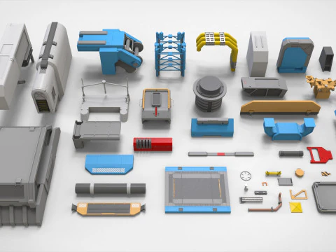 Sci-fi architecture elements collection 29 3D Model