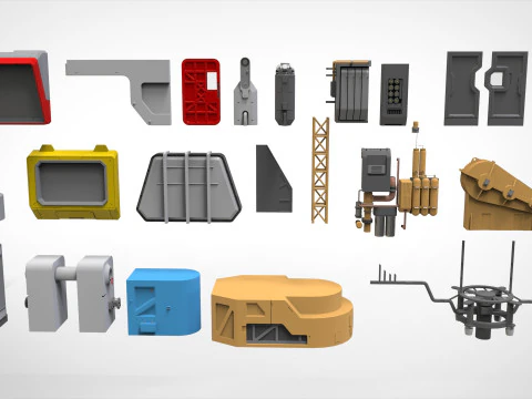 Sci-fi architecture elements collection 29 3D Model