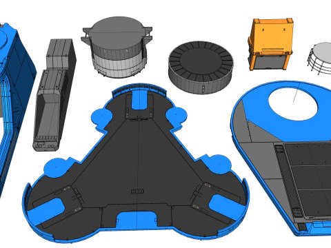 Sci-fi architecture elements collection 29 3D Model