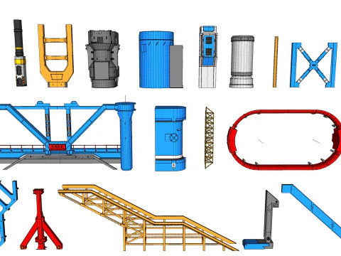 Sci-fi architecture elements collection 29 3D Model