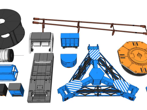 Sci-fi architecture elements collection 29 3D Model