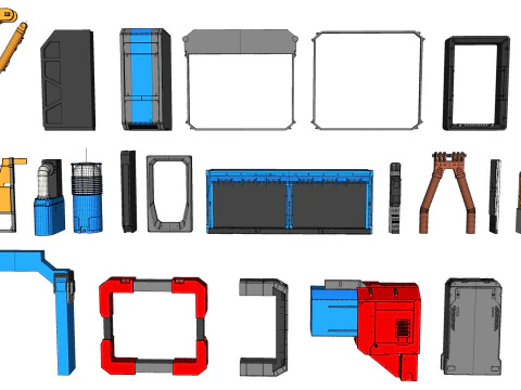 Sci-fi architecture elements collection 29 3D Model