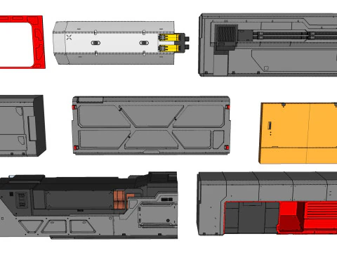 Sci-fi architecture elements collection 29 3D Model