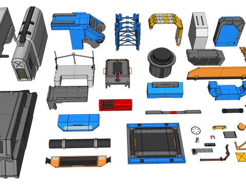 Sci-fi architecture elements collection 29 3D Model