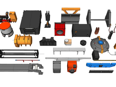 Sci-fi architecture elements collection 29 3D Model