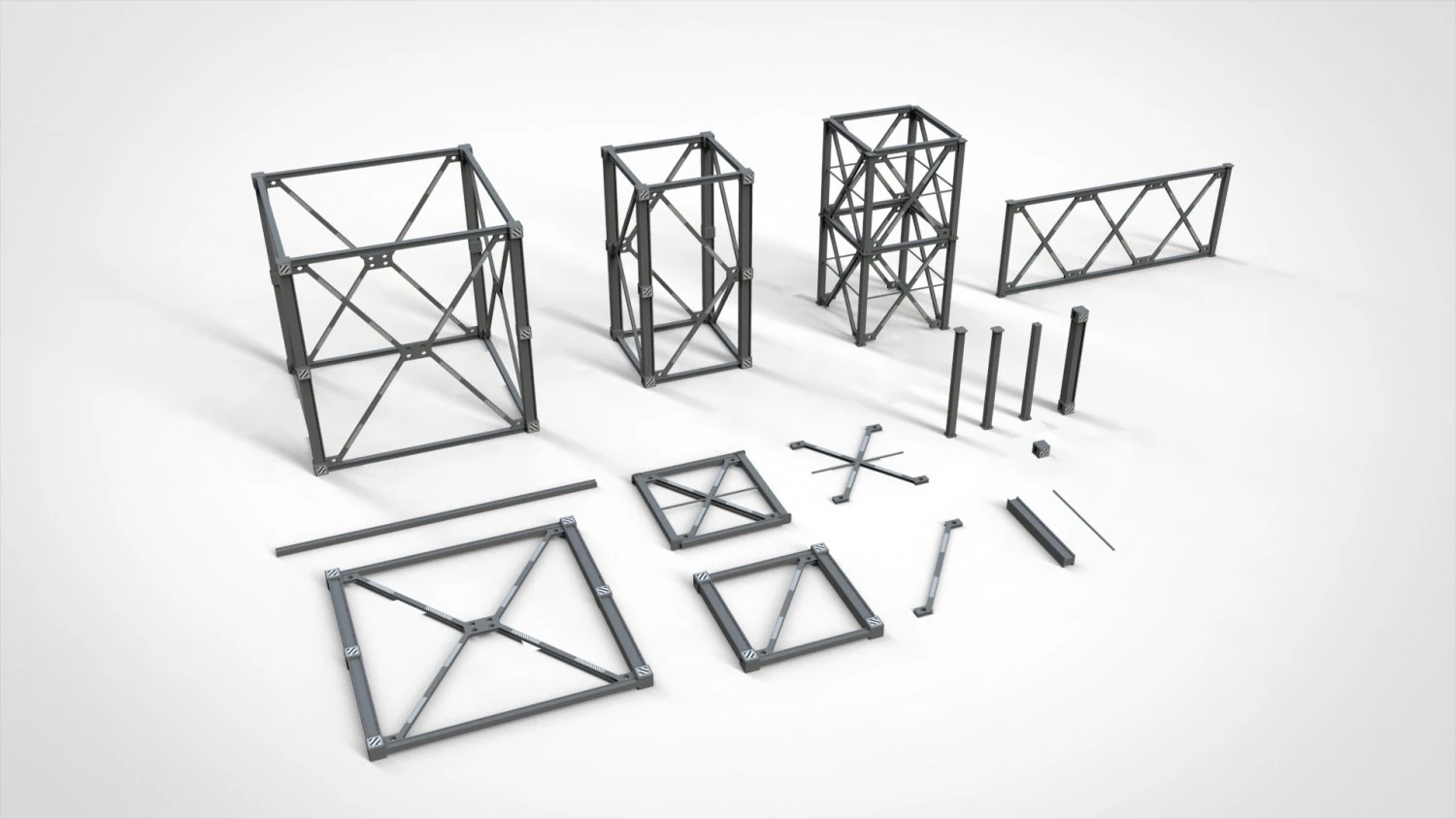Metal truss 3 3D Model .c4d .max .obj .3ds .fbx .stl .blend 